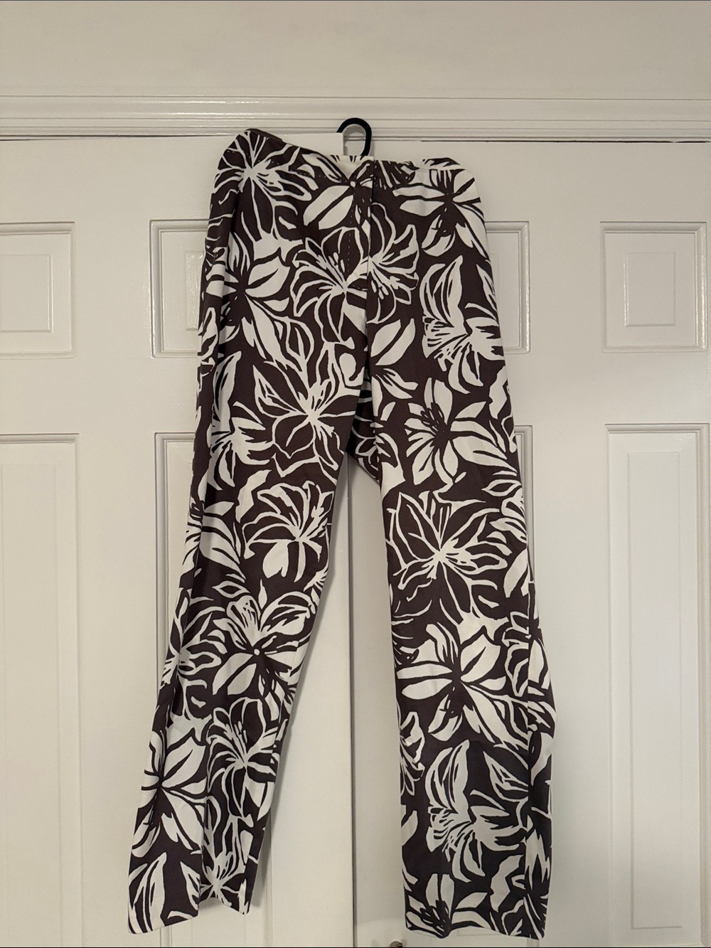 Sigrid Olsen Women’s  Brown and Cream Patterned Pants Size 10